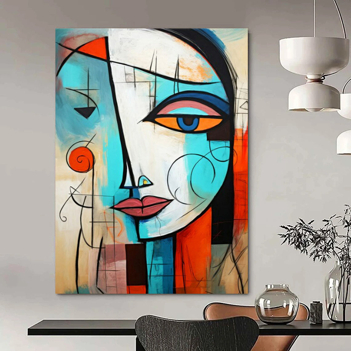 Expansive Hand-Painted Abstract Artworks for Bedroom & Kids' Room LargeART2213