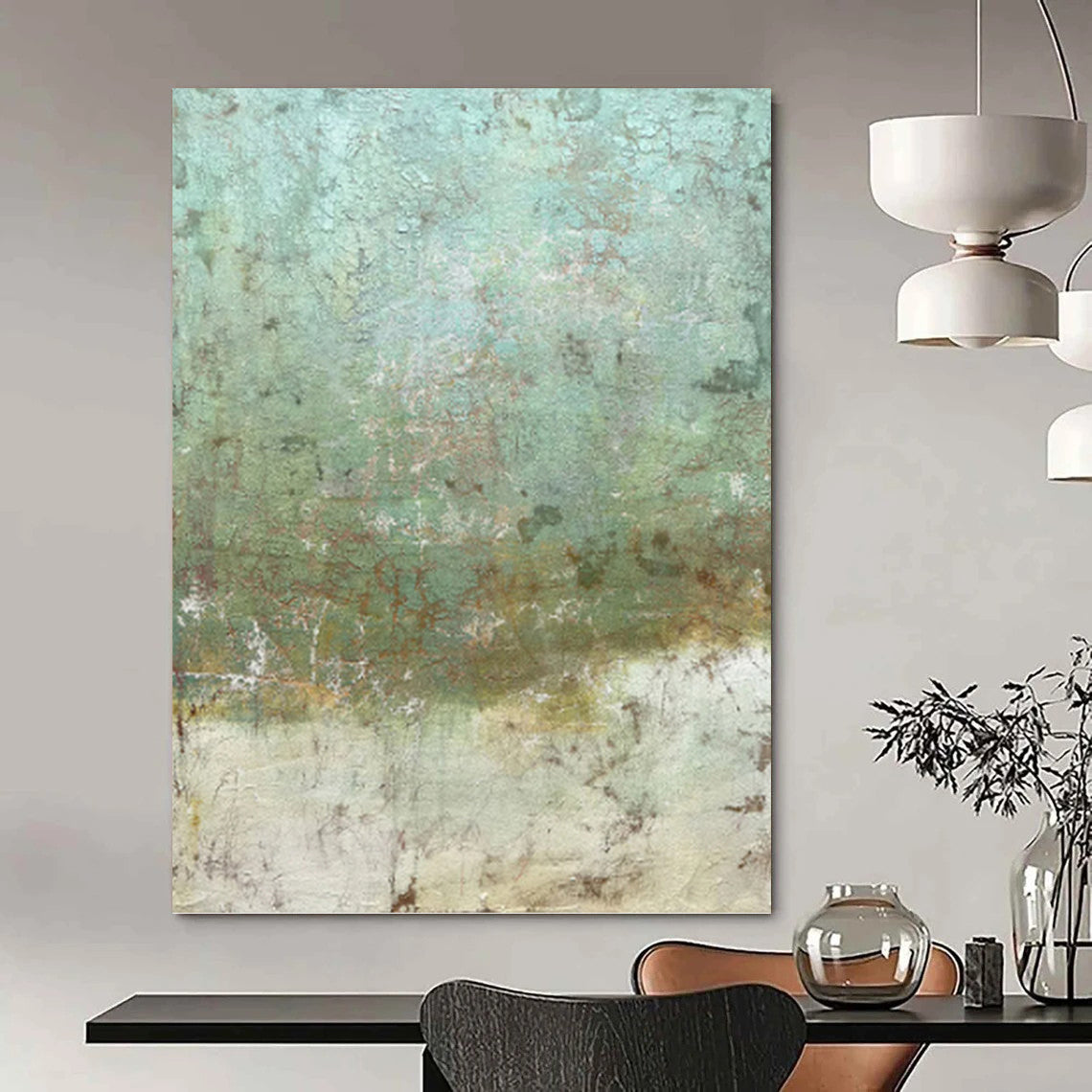 Super - Sized Hand - Painted Textured Custom Abstract Ballad, for Hotel and Dining Room DKH1512