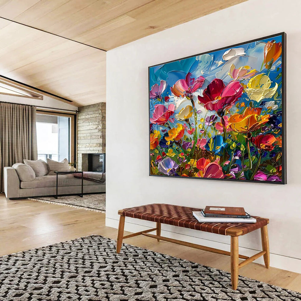 Grandiose Original Hand - Crafted Textured Abstract Mural for Immersive Environments DKH794