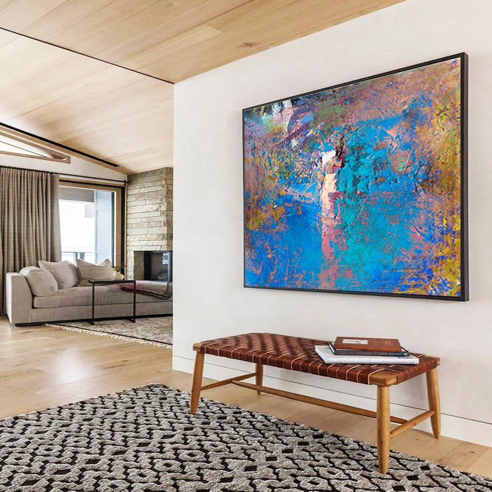 “Harmonious Drifts” Grand Abstract Mural for Hallway & Bedroom DKH366