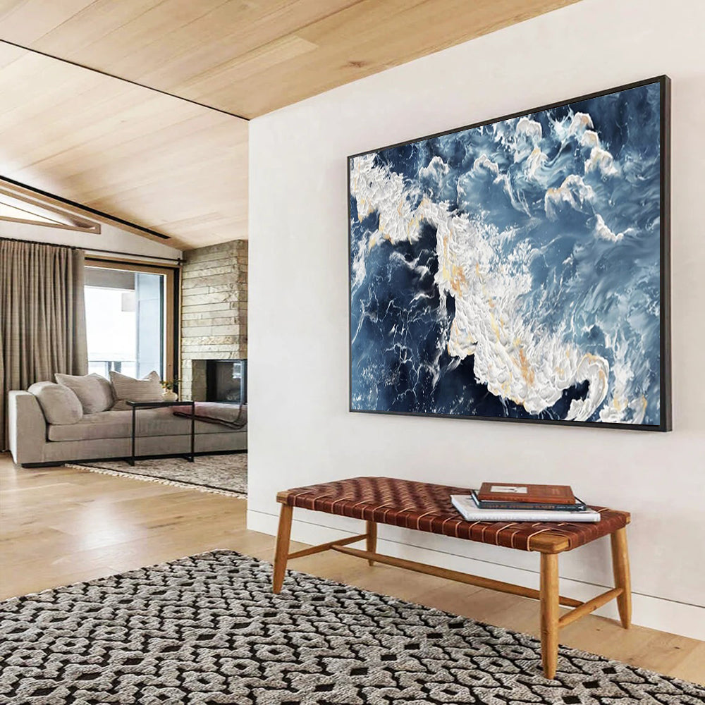 Vast-Sized Hand-Painted Abstract Canvases for Hotel & Entryway LargeART1528