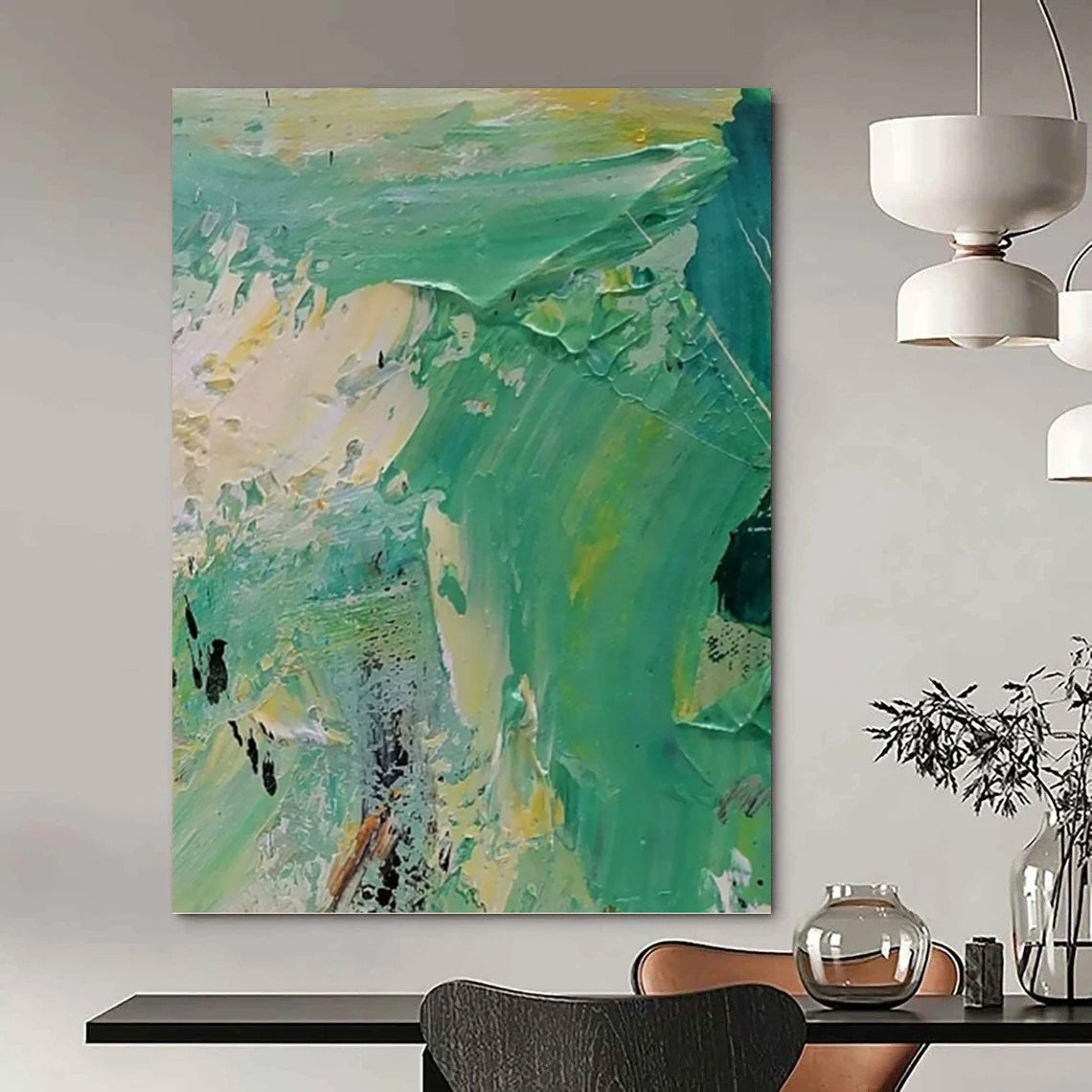 Ethereal Hand - Painted Textured Abstract for Bedroom & Dining Room DKH1270