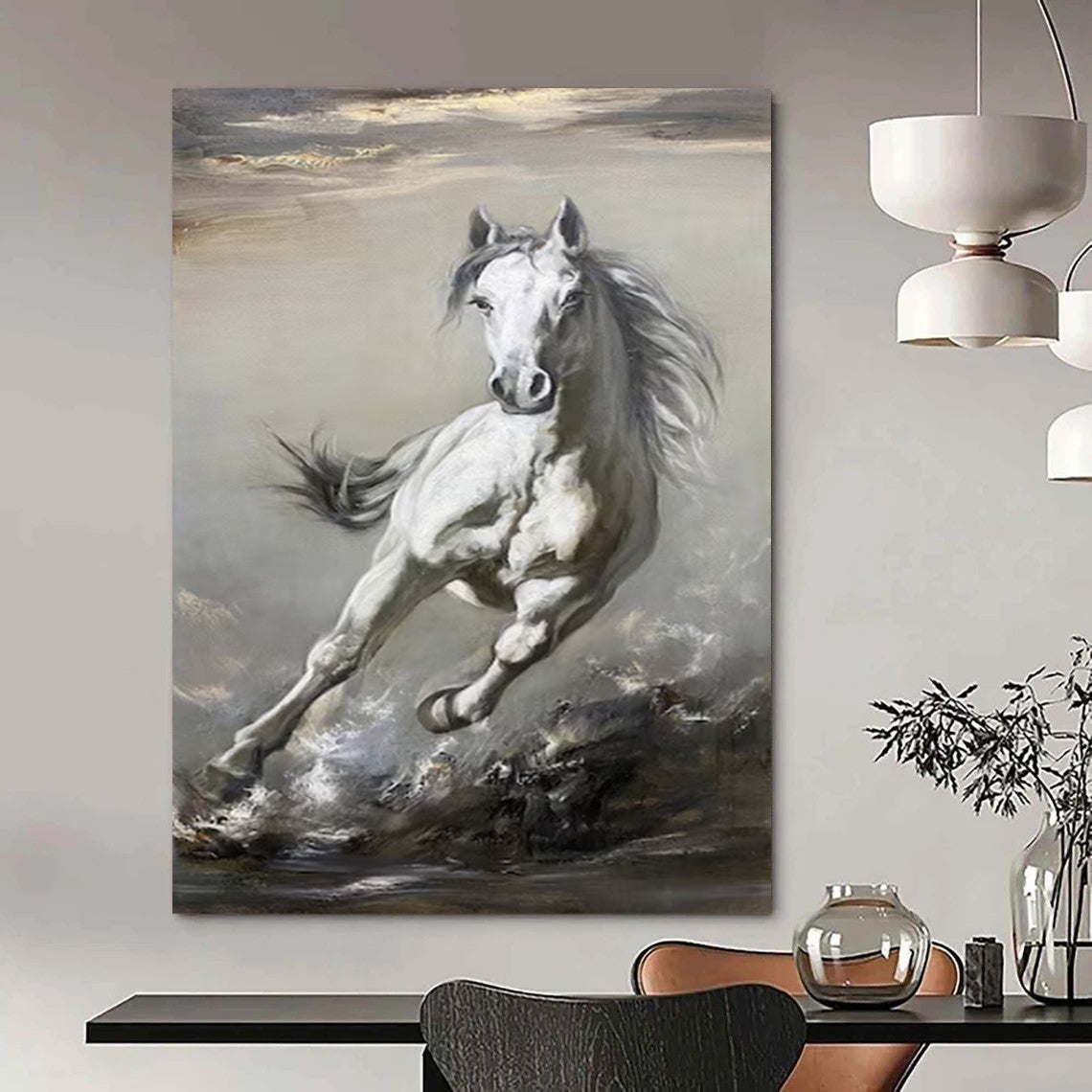 Enormous Hand-Painted Abstract Wall Installations for Dining Room & Entryway LargeART2180