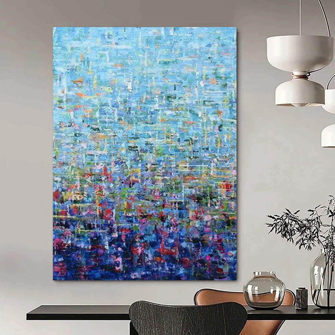 Monumental Hand-Painted Abstract Wall Art for Entryway & Dining Room LargeART2349
