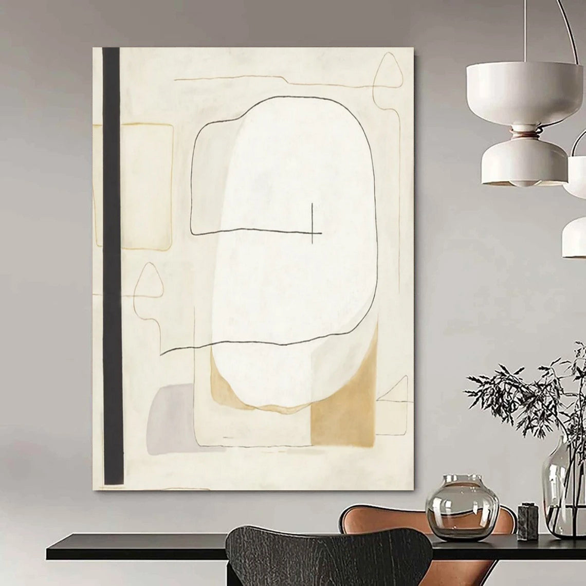 Immense - Sized Hand - Painted Custom Abstract Artwork for Bedroom and Living Room DTP025