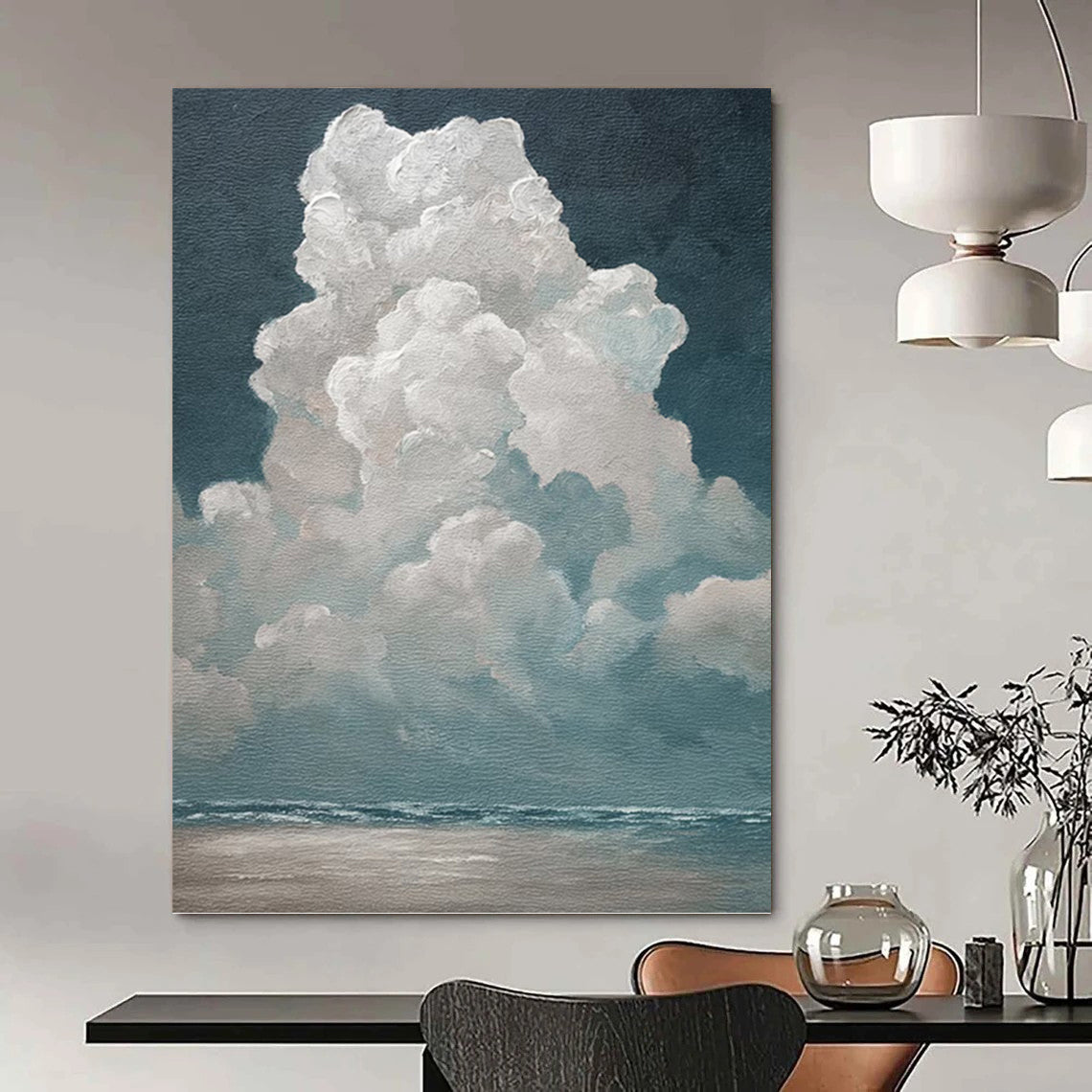 Large - Sized Hand - Painted Textured Custom Abstract Work, for Dining Room and Hallway DKH1459