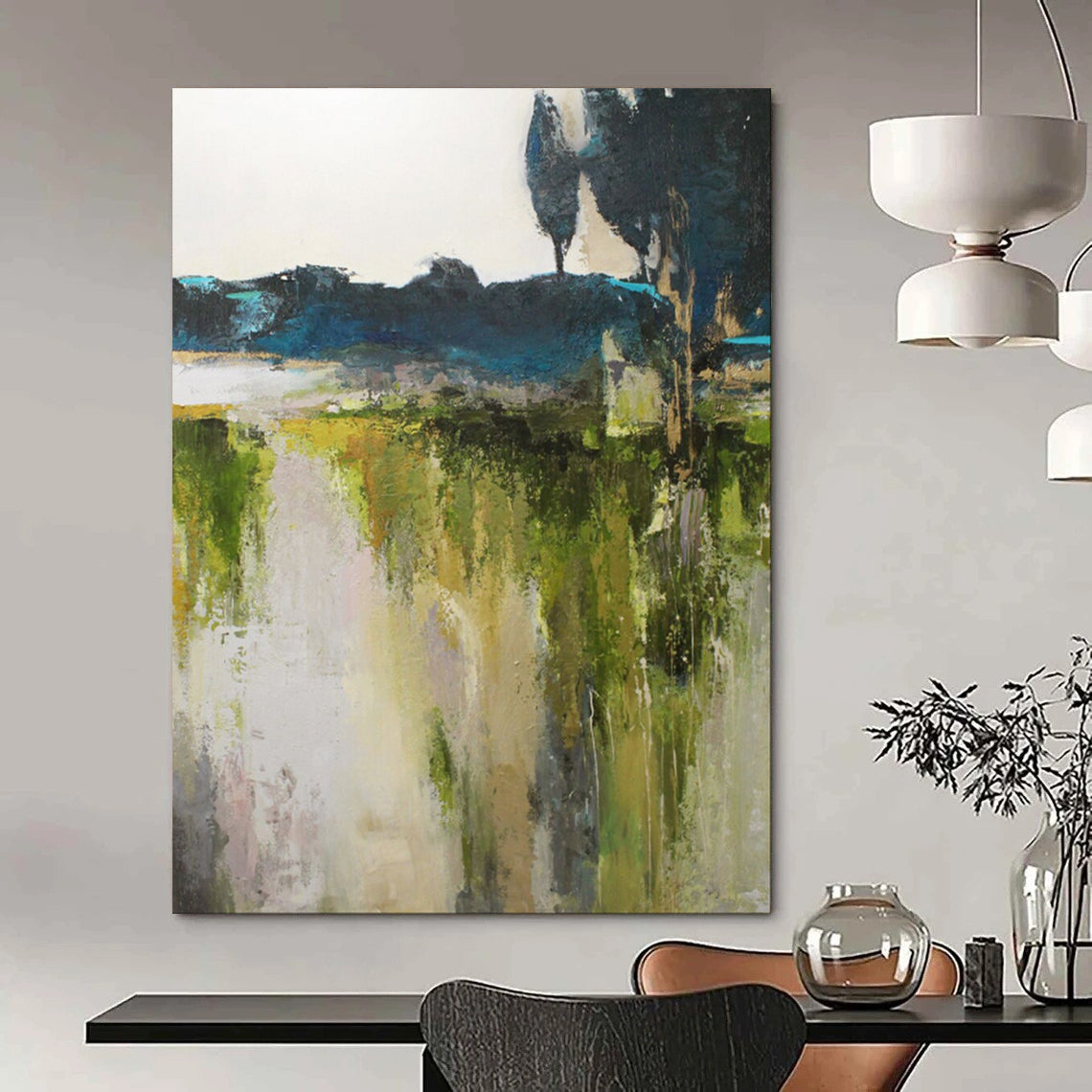 Hand-Painted Personalized Abstract Mural for Living Room & Office LargeART1925