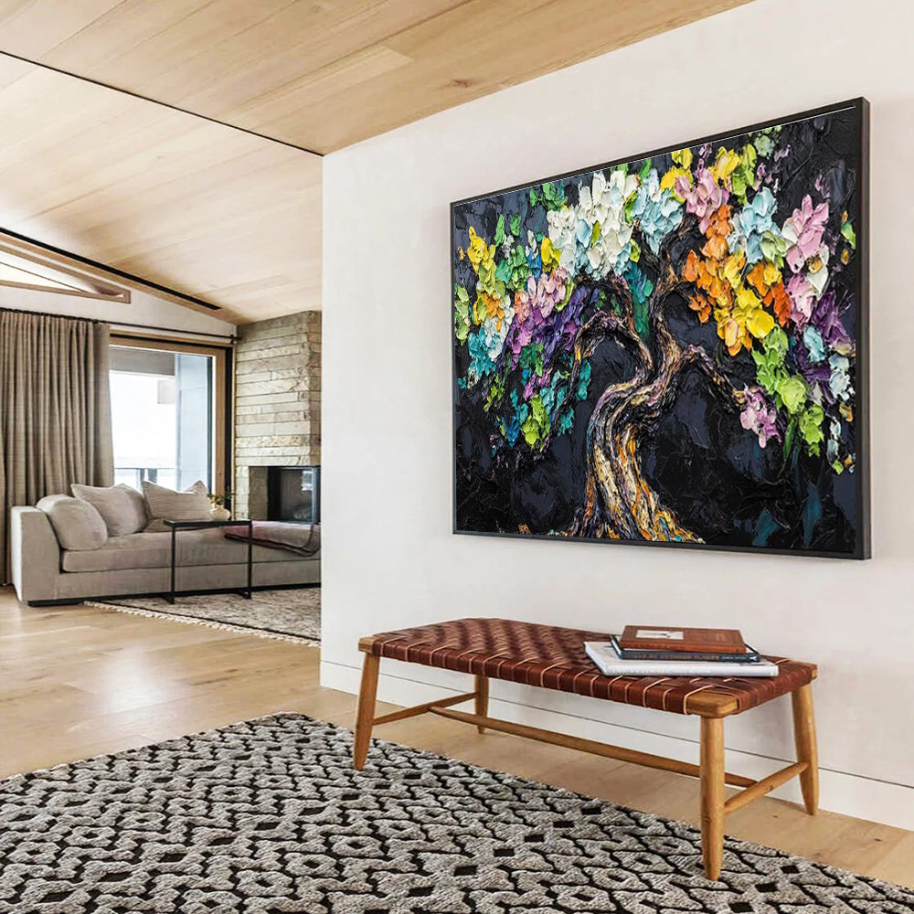 Artistic Original Massive Textured Hand - Painted Abstract Canvas for Creative Accents DKH825