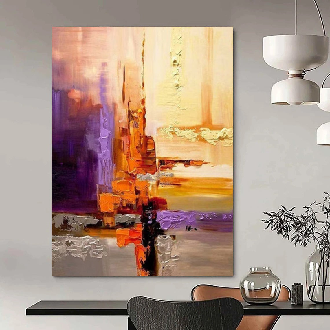 Custom Abstract Artworks: Big Dimensions, Textured Beauty for Living Room & Office DTP278