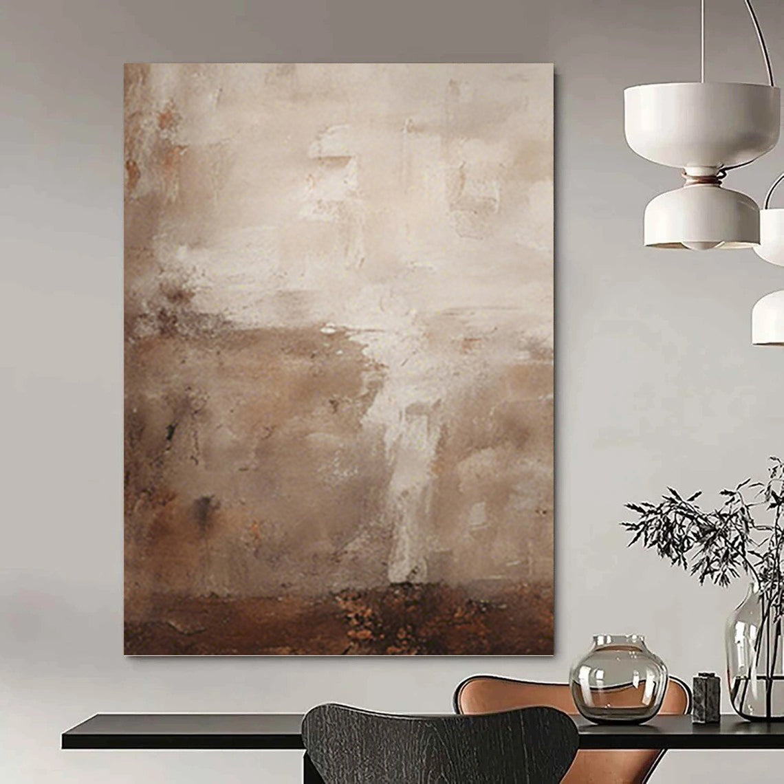 Colossal Hand - Painted Custom Abstract Canvas (with Three - Dimensional Textures), Beautifying Entryway and Bar DKH1470