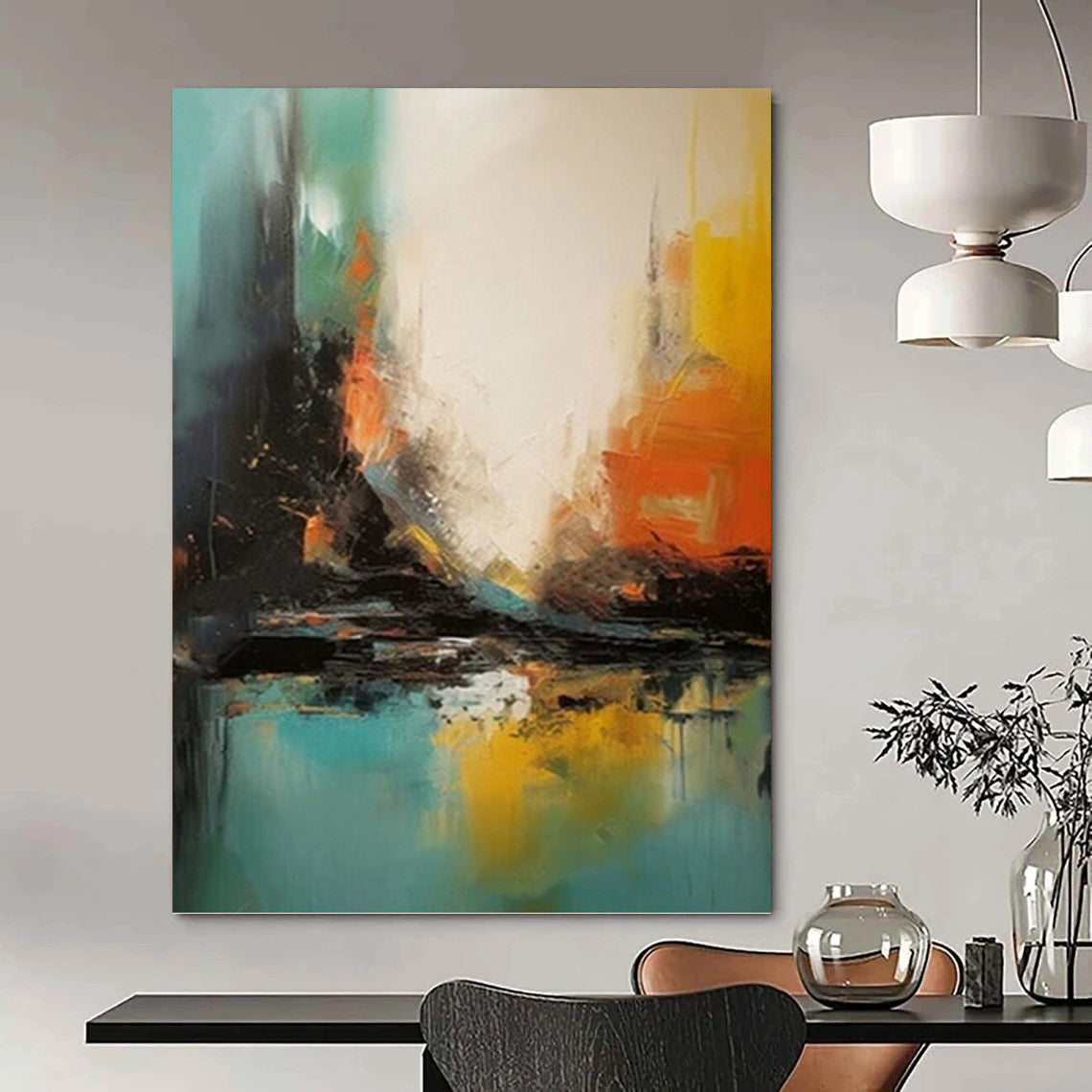 Alluring Textured Abstract Wall Art for Hallway & Entryway DKH0928