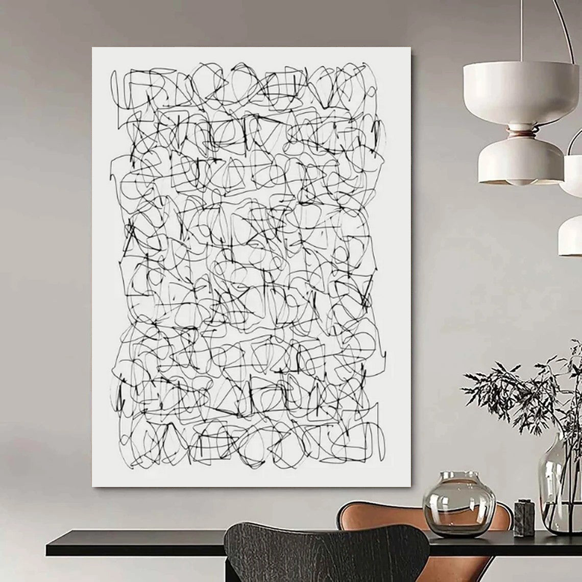 arge-Scale Hand-Painted Abstract Canvas for Entryway & Living Room LargeART2315