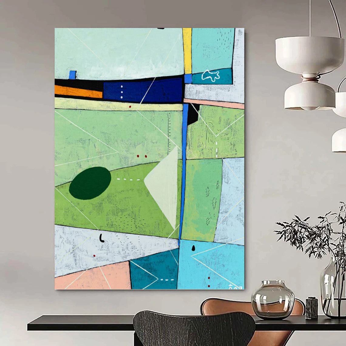 Stunning Hand - Rendered Textured Canvas Abstract for Dining Room & Hotel Suite DKH1104