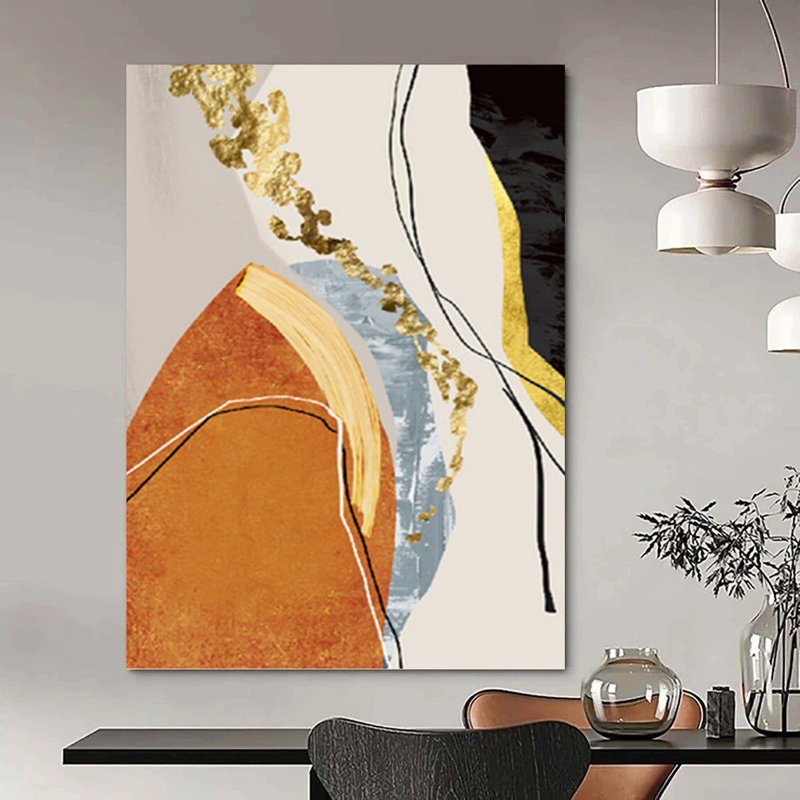 Colossal - Sized Hand - Painted Custom Abstract Dithyramb (with Expressive Textures), for Living Room and Bar DKH1515