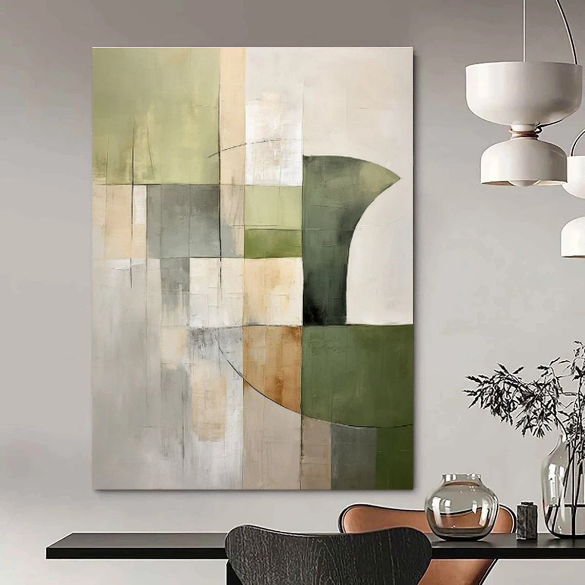 Custom Hand-Painted Abstract Painting for Bedroom & Hotel Spa Suites LargeART1440