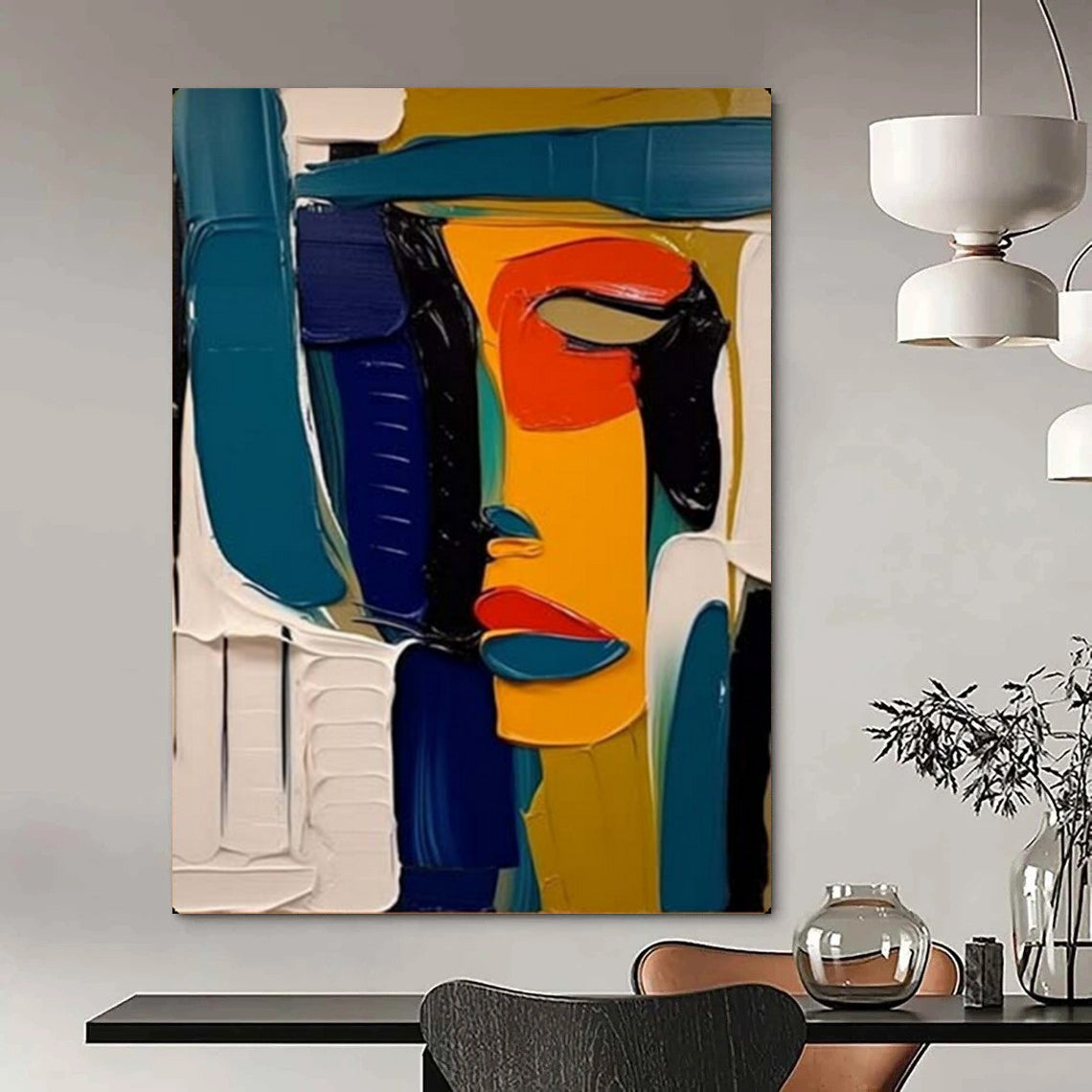 Hand-Painted Large-Scale Textured Abstract Canvas Art for Office & Studio LargeART2125