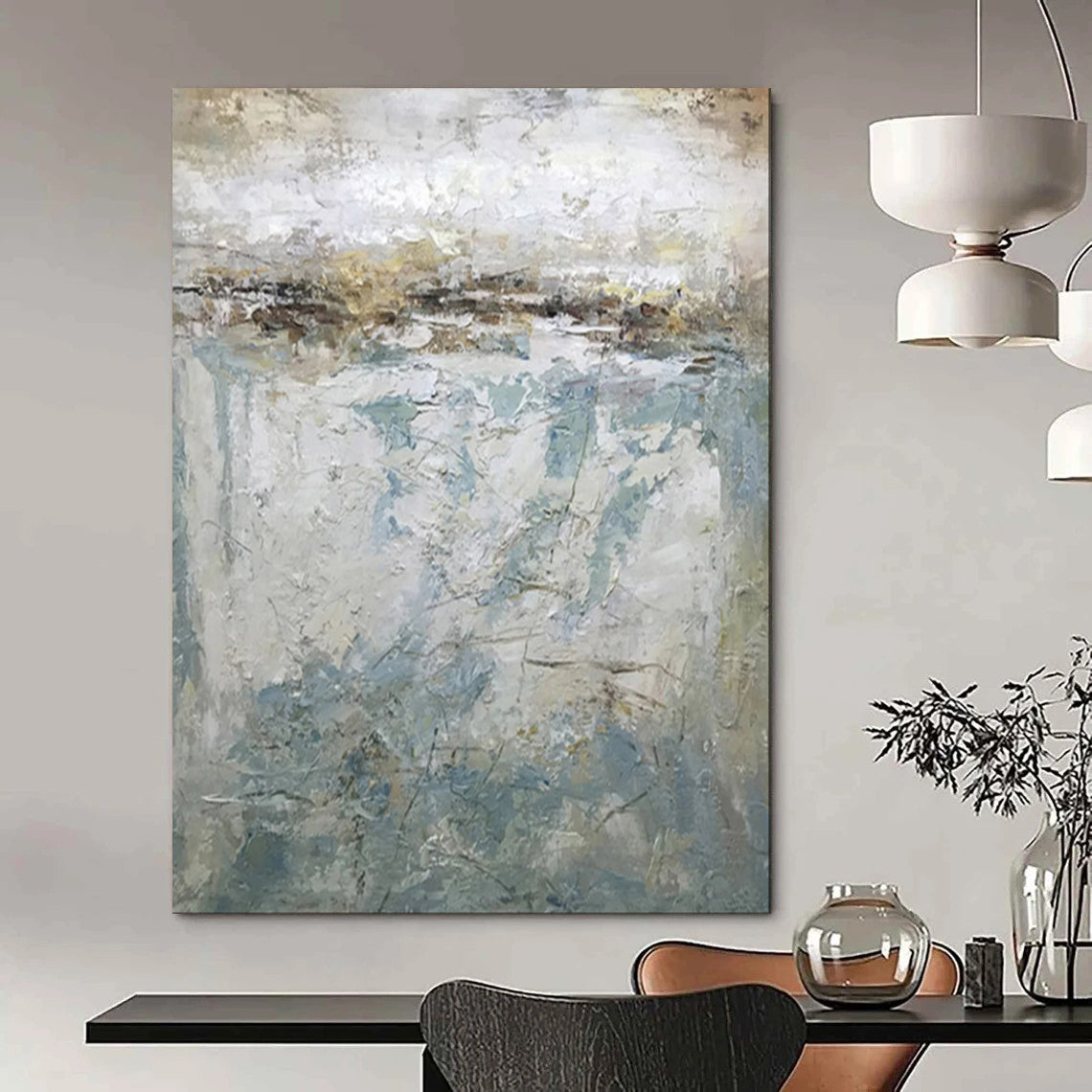 Dynamic & Expressive Hand-Painted Custom Abstract Painting for Bar & Entryway LargeART1972