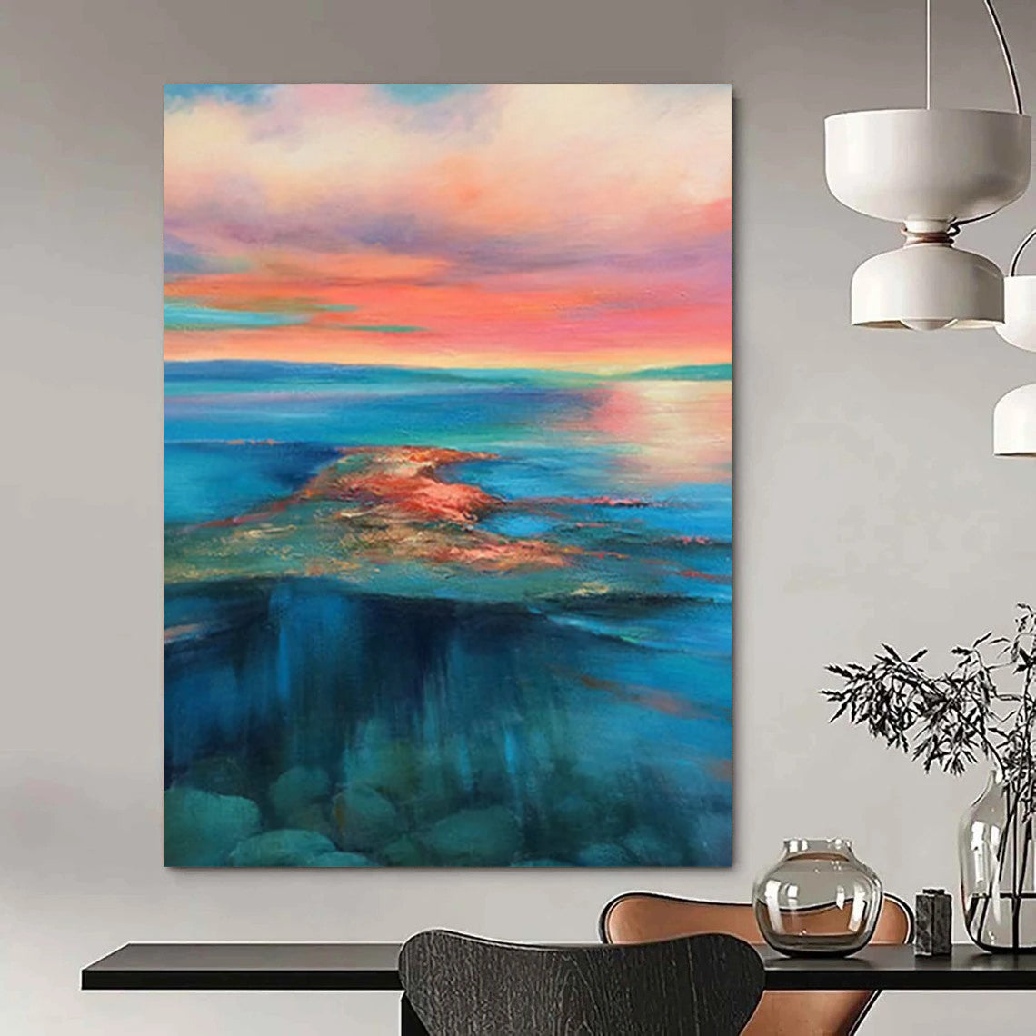 Gargantuan Hand - Painted Textured Custom Abstract Work for Entryway and Hotel DTP018