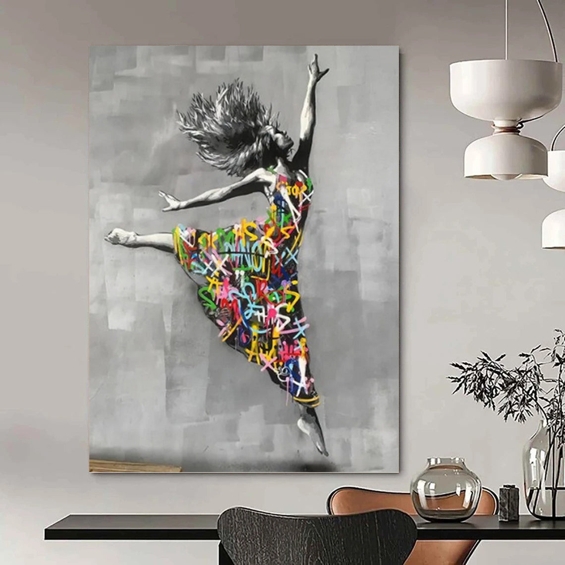 Sky - Piercing Vertical Hand - Painted Custom Abstract Masterwork with Geode Textures, for Bedroom and Dining Room DKH1605
