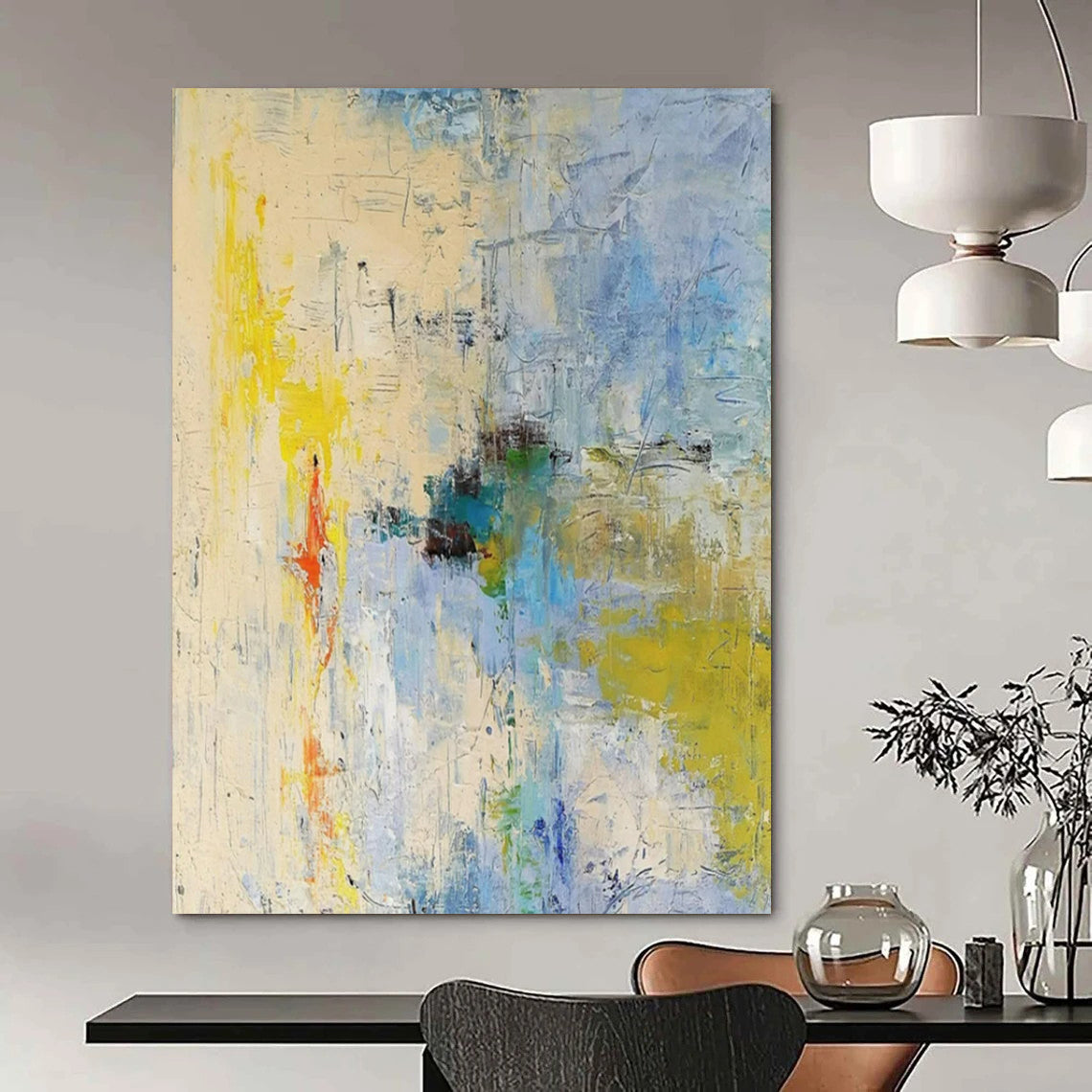 Massive-Scale Hand-Painted Abstract Canvases for Bedroom & Hallway LargeART2275