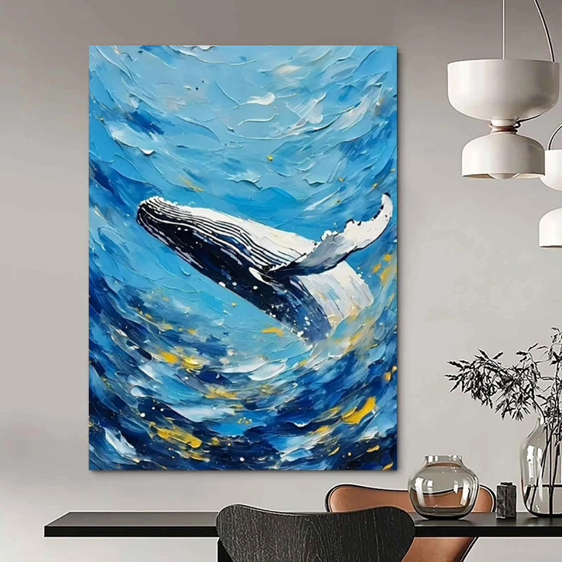 Massive-Sized Hand-Painted Abstract Artwork for Dining Room & Hotel Lobby LargeART2282