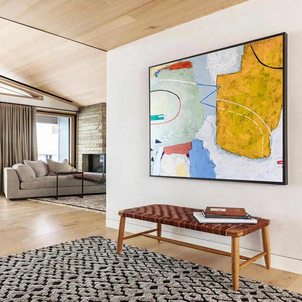 Striking Hand - Painted Abstract Painting for Entryway & Bar DKH559