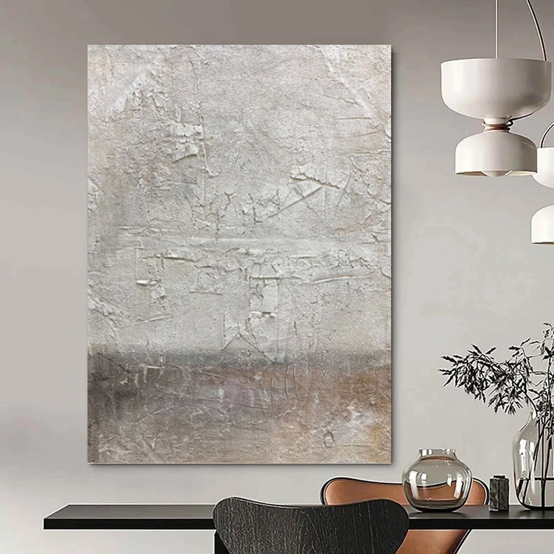 Mega - Format Hand - Painted Textured Custom Abstract Canvas, for Hotel and Entryway DKH1491