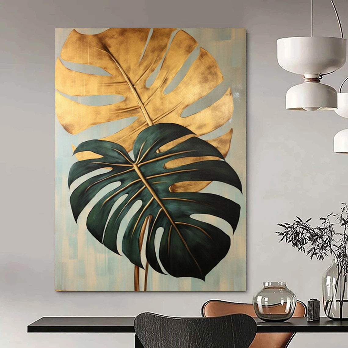 Grand-Scale Hand-Painted Abstract Canvases for Bar & Event Space LargeART2195