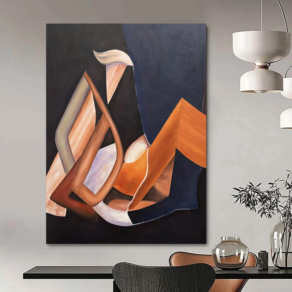 Large Abstract Painting with Expressive Textures for Living Room & Dining Room DKH0927