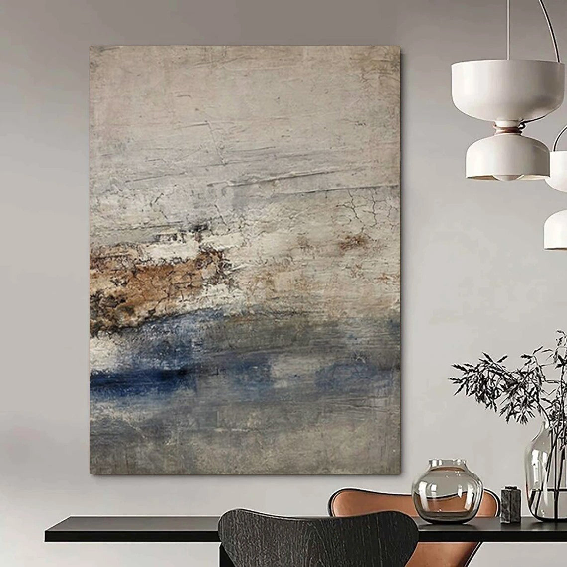 Large-Scale Hand-Painted Contemporary Abstract Coffee Art for Specialty Coffee Roaster Showrooms