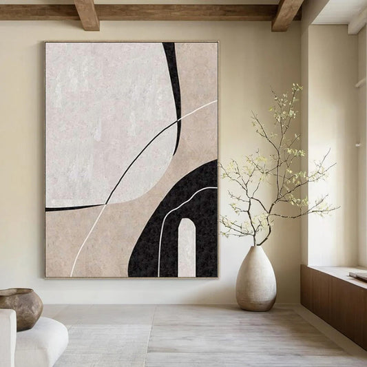 Colossal Hand-Painted Contemporary Abstract Canvas for Family Home Great Rooms