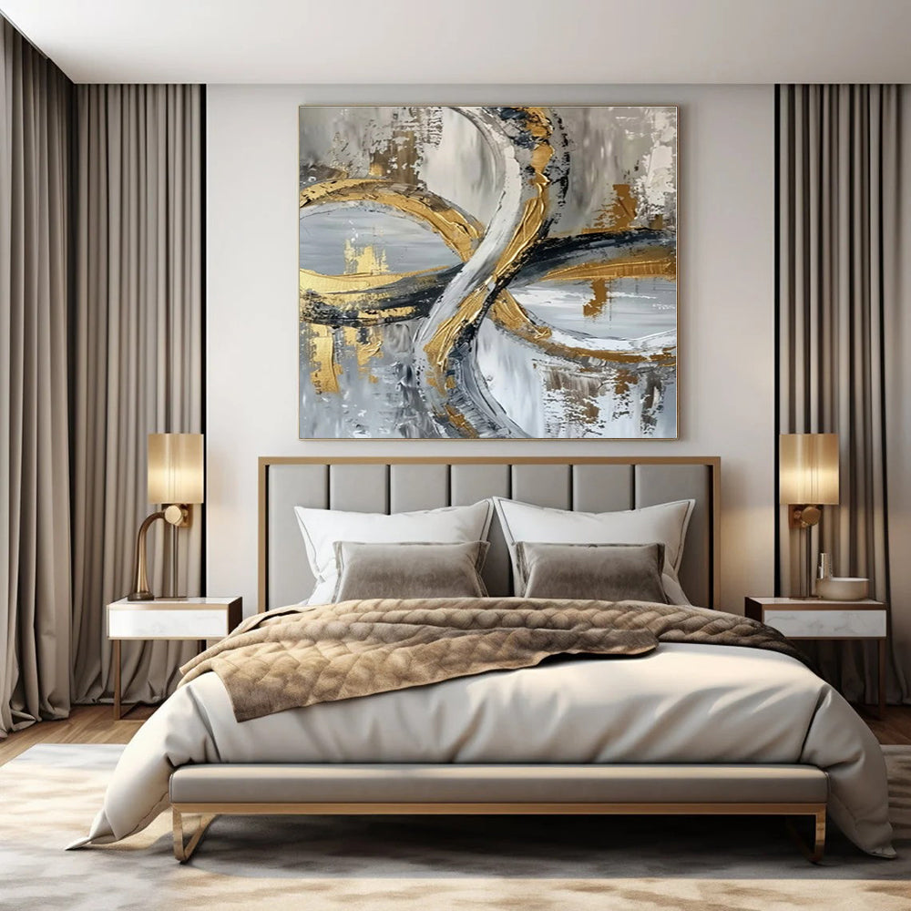 Nautical Nook Hand-Painted Abstract Wall Decor for Coastal Bedrooms