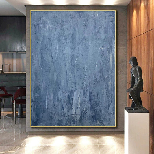 Super-Sized Hand-Painted Abstract Art for Basement Home Theater Main Wall