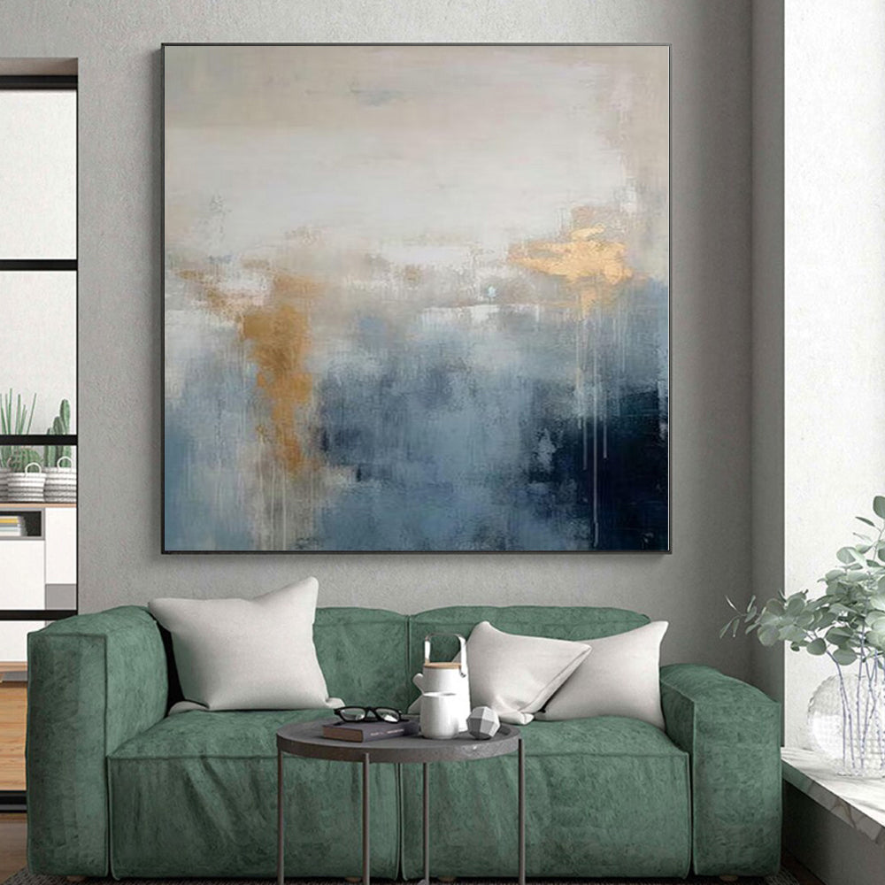 Monumental Custom Abstract Painting for Sunroom Skylight Walls