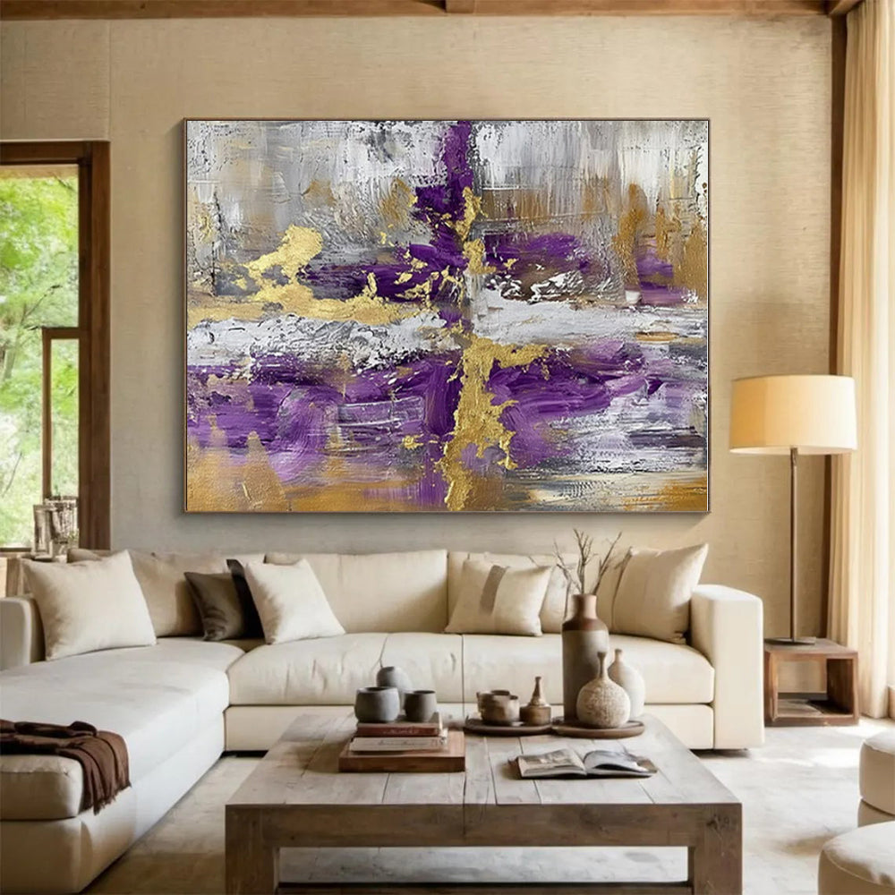 Huge Contemporary Abstract Painting for Restaurant Dining Area Ambiance