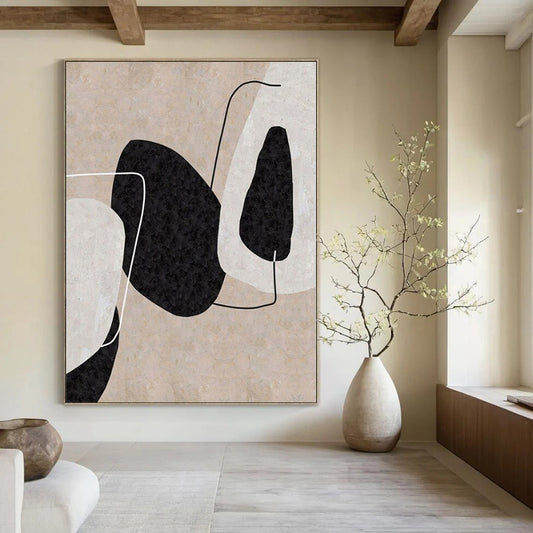 Extra-Huge Hand-Painted Modern Abstract Canvas for Living Room Two-Story Walls