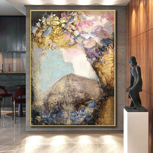 Enormous Personalized Abstract Canvas for Greenhouse Planting Bench Wall