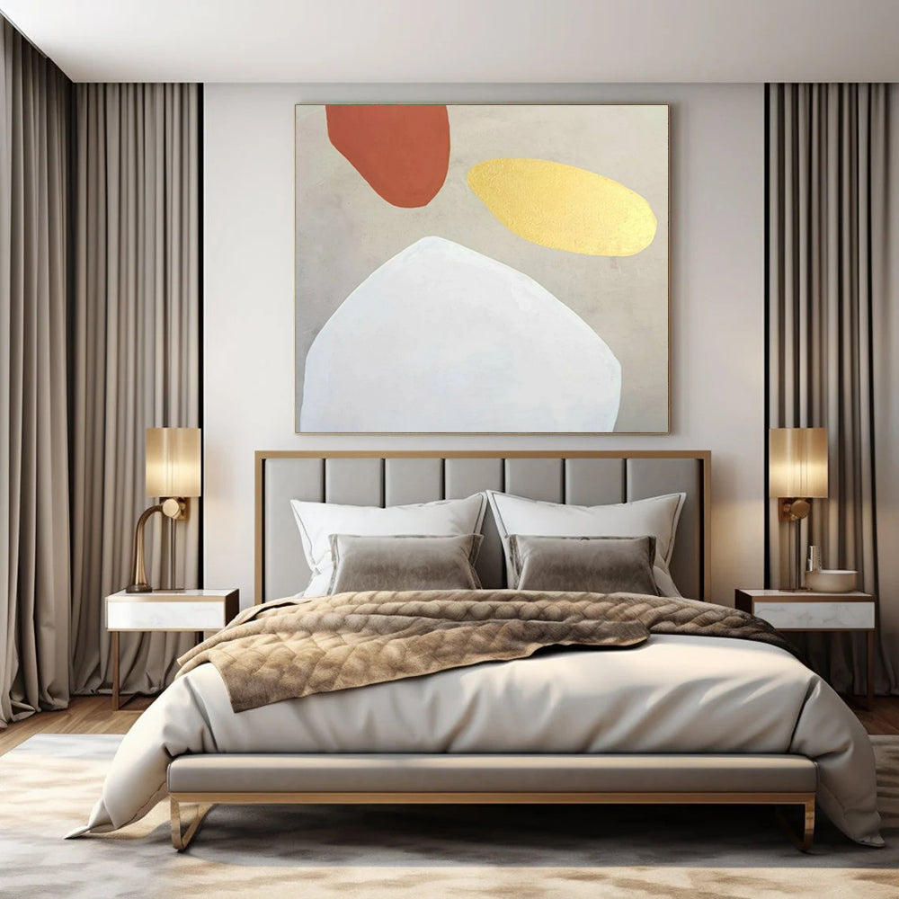 Large-Scale Hand-Painted Contemporary Abstract Mural for Boutique Hotel Lobbies