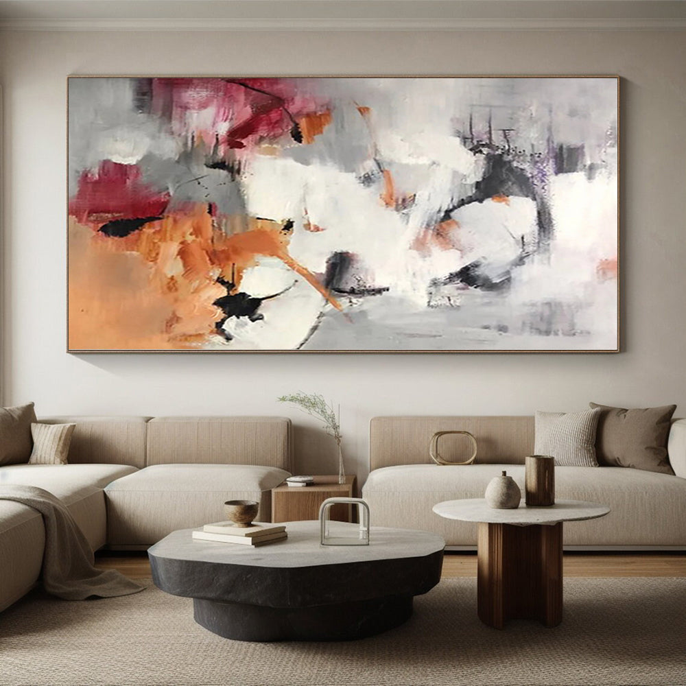 Oversized Custom Abstract Painting for Home Wine Cellar Tasting and Storage Feature Walls
