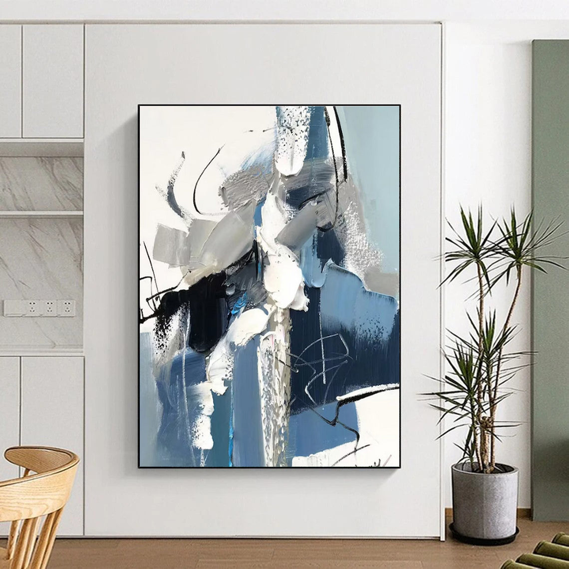 Monumental Modern Abstract Canvas for Nursery Soothing and Contemporary Design