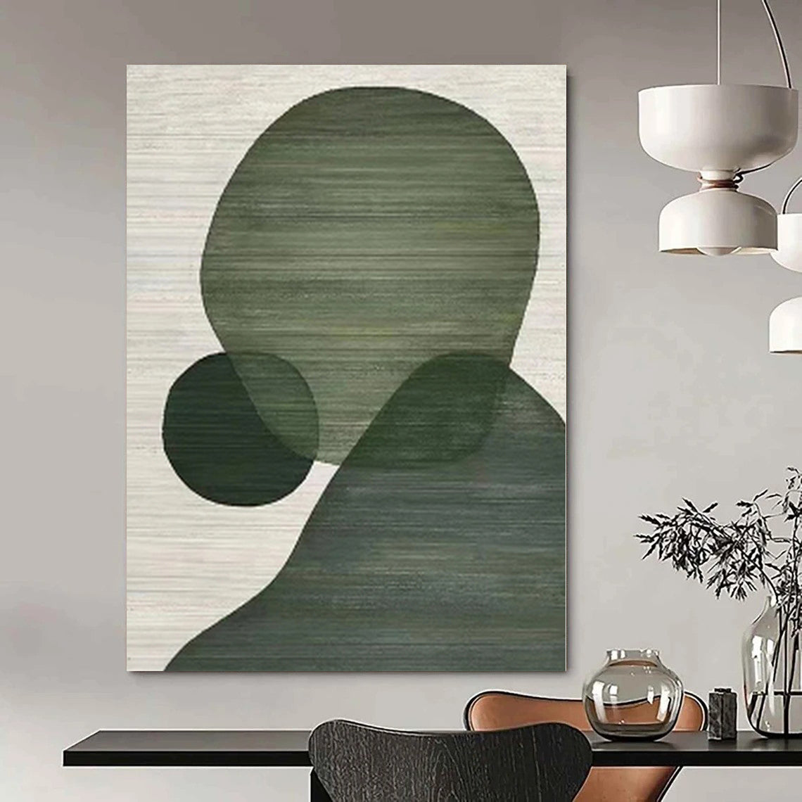 Large Abstract Canvas for Utility Room Interiors - Custom Mixed Media on Linen