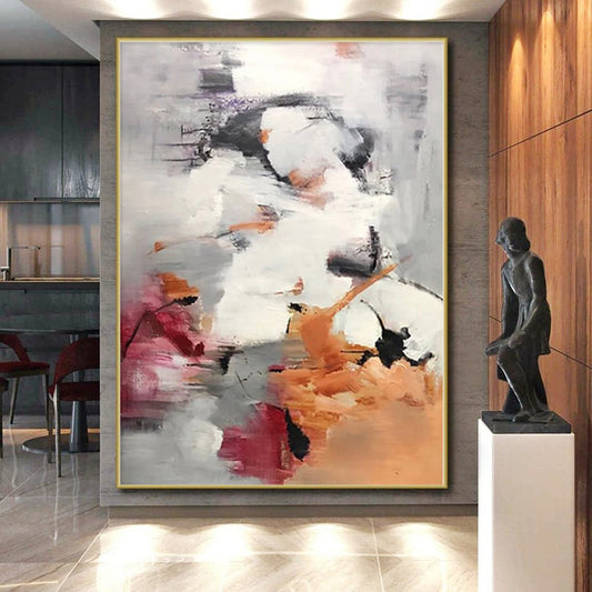 Oversized Custom Abstract Painting for Home Wine Cellar Tasting and Storage Feature Walls