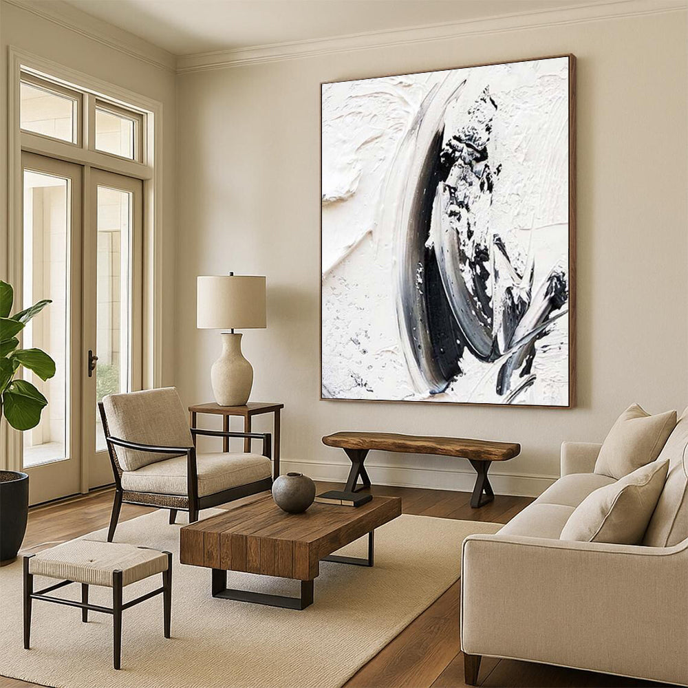 Monumental Abstract Painting for Kitchen Breakfast Nook Feature Wall