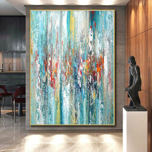 Large Custom Abstract Art for Bathroom Shower Alcove Walls