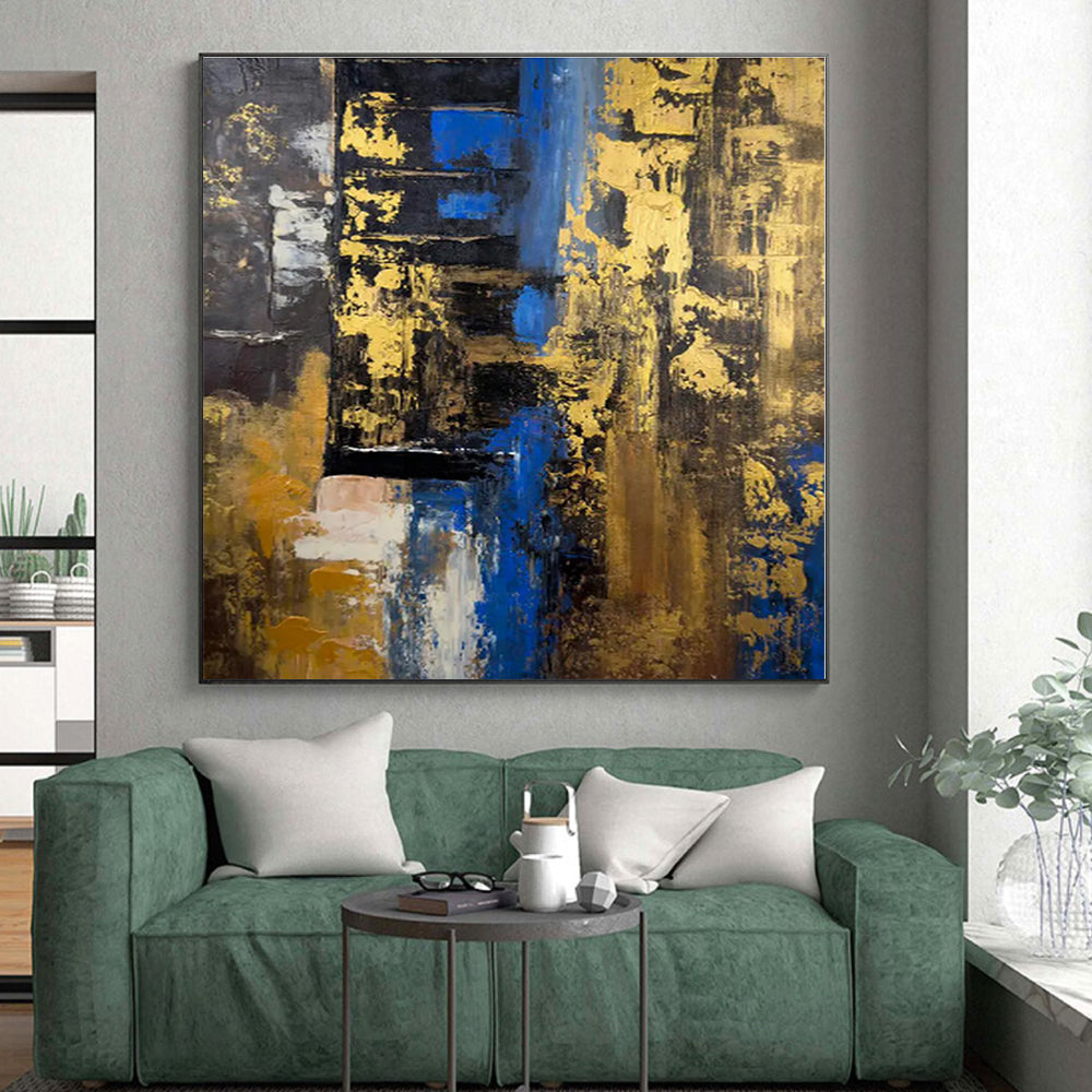 Huge Hand-Painted Abstract Canvas for Attic Storage and Display Wall