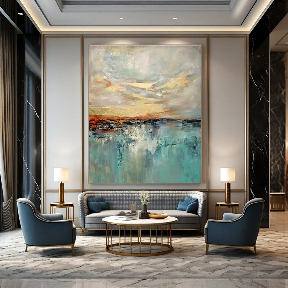 Custom Hand-Painted Abstract Painting for Dining Room & Hotel Wine Cellars