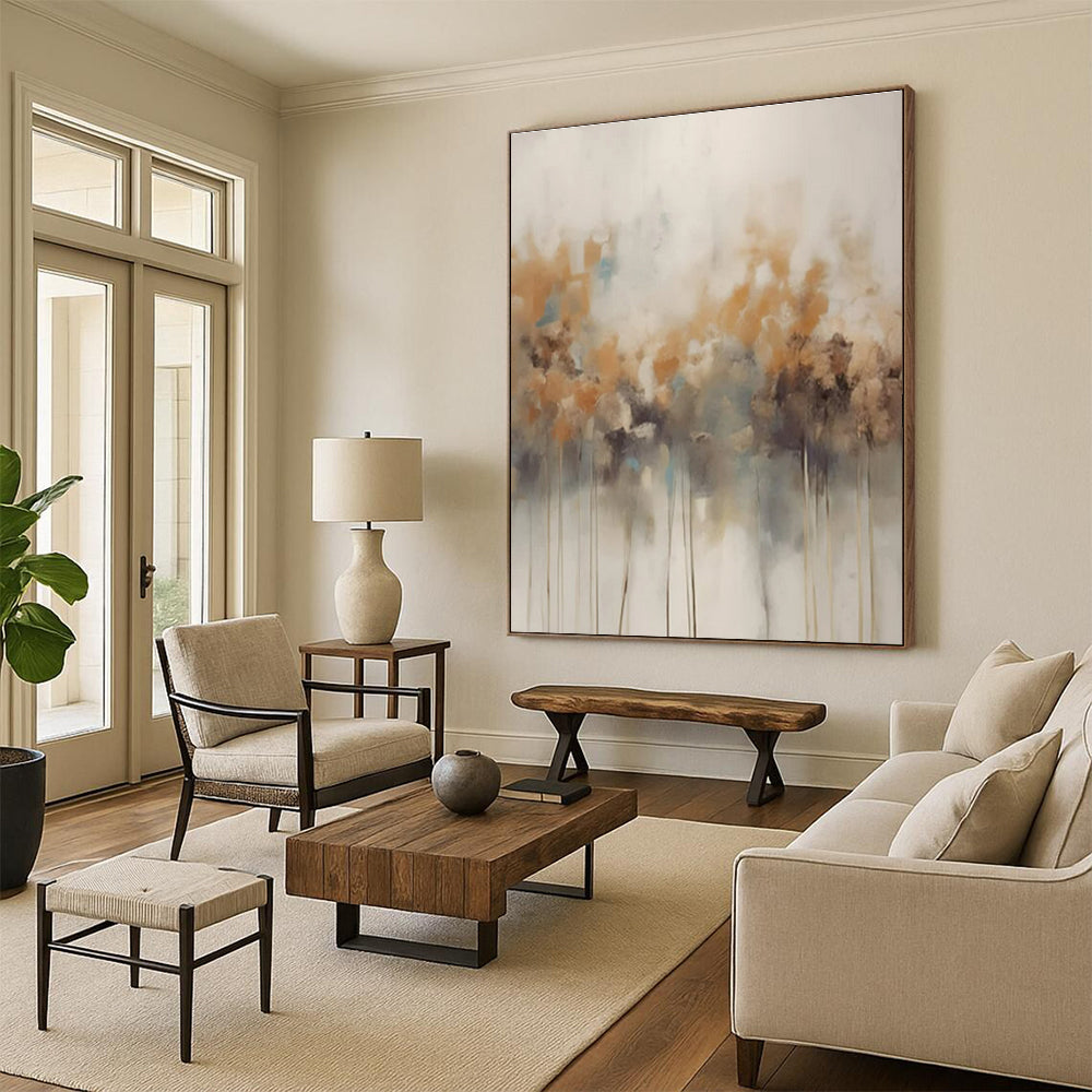 Large-Scale Modern Abstract Wall Art for Bathroom Spa-Like Ambiance Creation