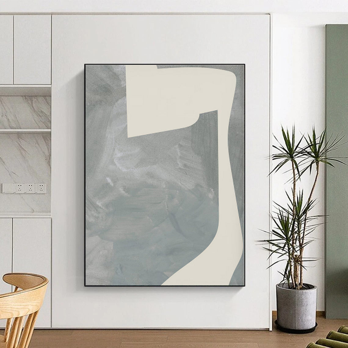 Enormous Hand-Painted Abstract Art for Home Gym Equipment Wall