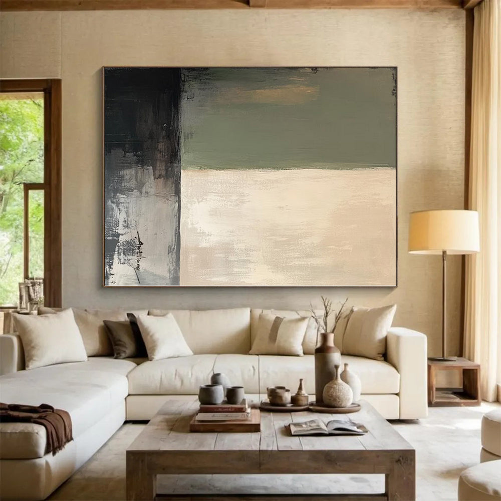Made-to-Order Giant Hand-Painted Abstract Wall Art for Entryway Feature Wall