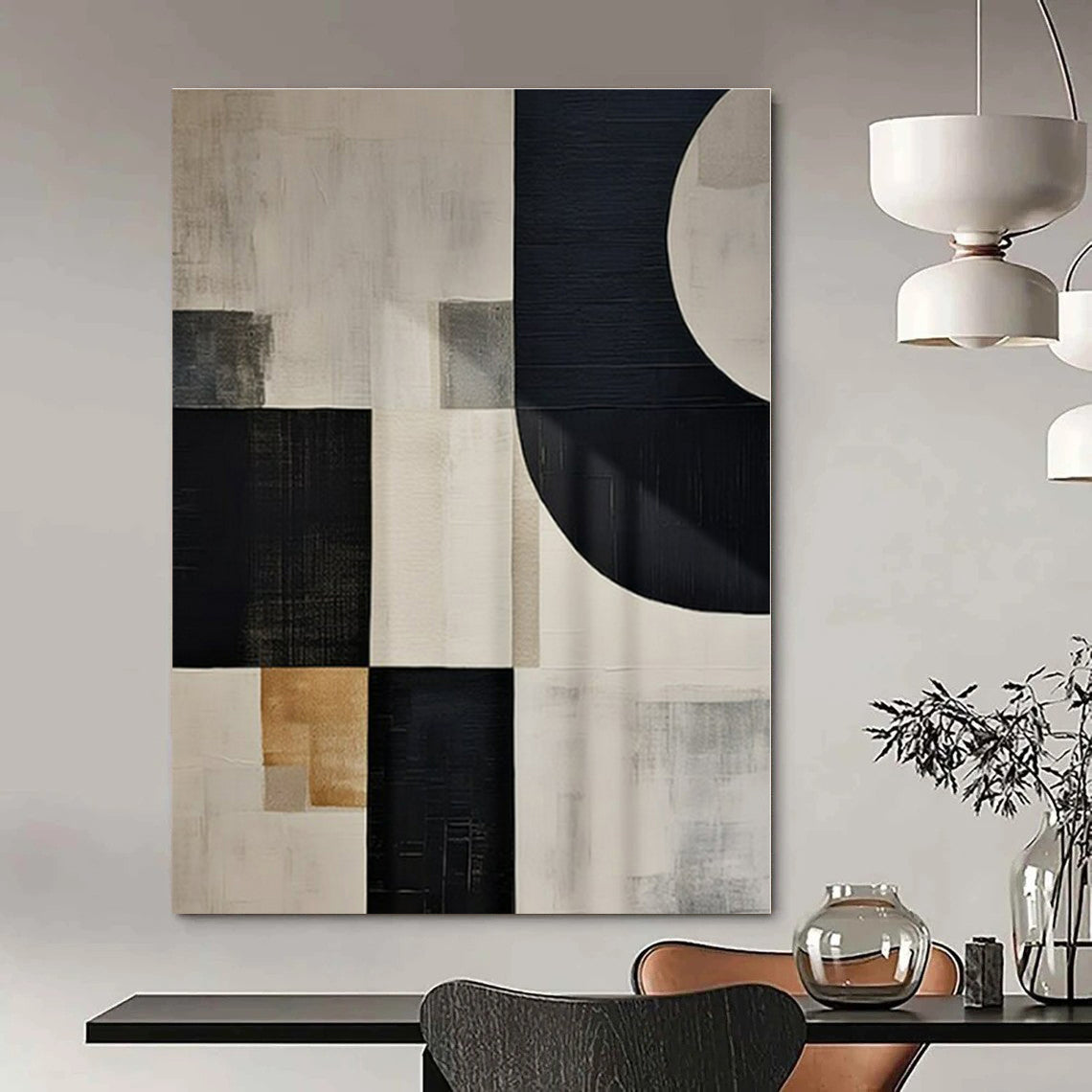 Hand-Painted Bespoke Abstract Mural for Hallway and Office